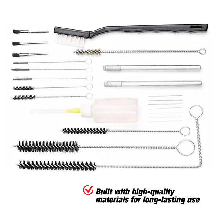 Professional Air Spray Paint Gun 22-Piece Cleaning and Maintenance Kit | Includes Brushes, Needles, Lube Bottle & Organized Storage Case | for HVLP, Gravity Feed, and Detail Spray Guns 8796