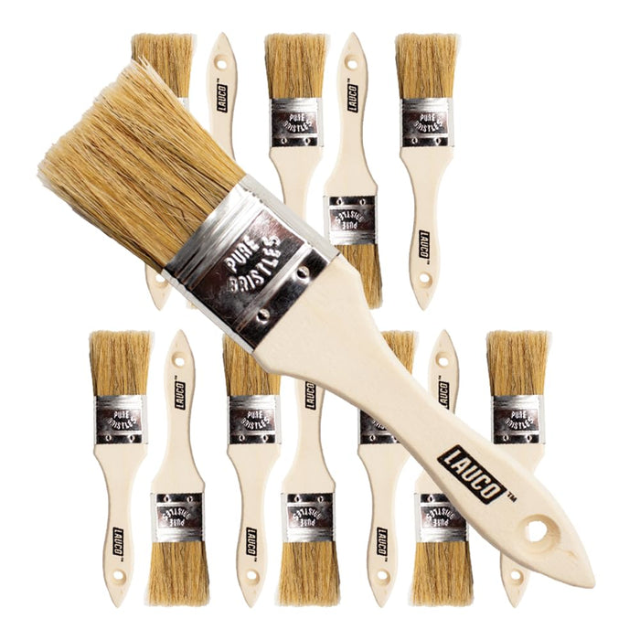 LAUCO Chip Paint Brushes - Chip Brushes for Paints, Stains, Varnishes, Glues, & Gesso - Home Improvement - Interior & Exterior Use Light Brown (36, 1.5 inch) 57015