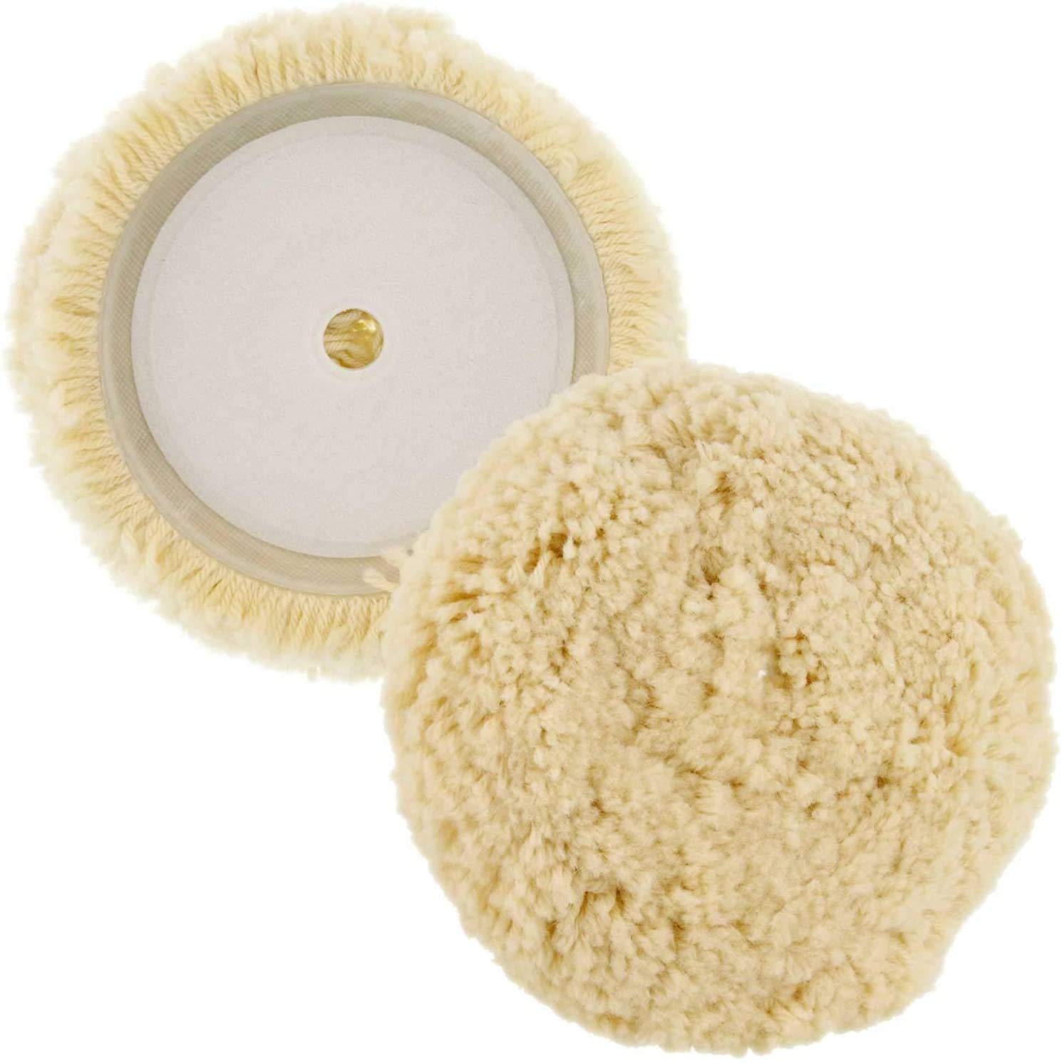 Heavy-Duty Wool Compounding Pad 8 Inch (Hook & Loop) | Professional Buffing and Polishing Pad for Rotary Polisher | Aggressive Cutting, Buffing, and Auto Detailing 8996