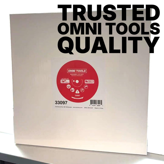 Omni Tools 14 Inch Diamond Saw Blade Concrete Cutting Blade for Masonry, Brick, Block, Stone 350mm Segmented Cut-Off Disc for Circular Saw Heavy Duty Abrasive Wheel Dry Wet Use 5500 RPM [33097]