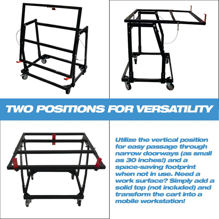 LAUCO Mate Panel Cart and Stand – Mobile Base Stand Contains Rubber Rolling 4” Casters – Mobile Workbench for Tools, Woodworking Tools and Accessories [87280]