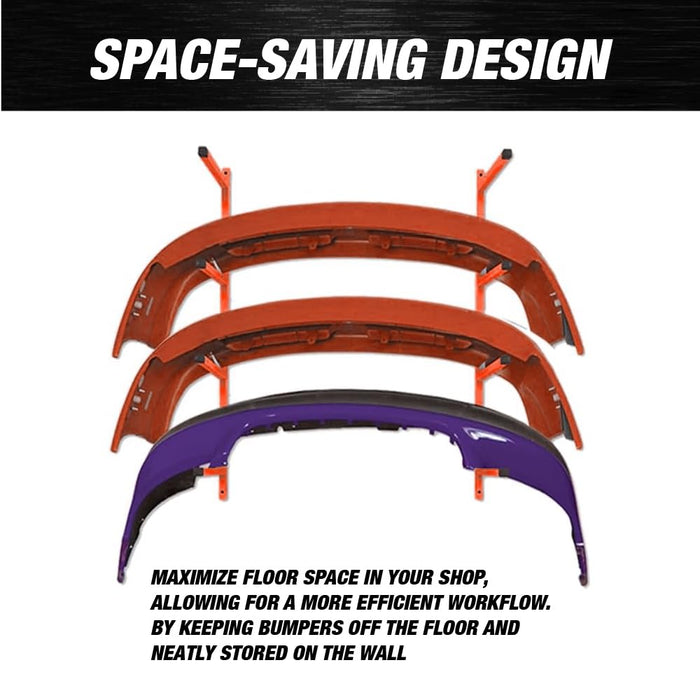 LAUCO Wall Mounting Bumper Stand - Auto Bumper Storage Rack - Efficient Storage Solution for the Body Shop, Bumper Rack, Body Shop Parts Rack- 4572