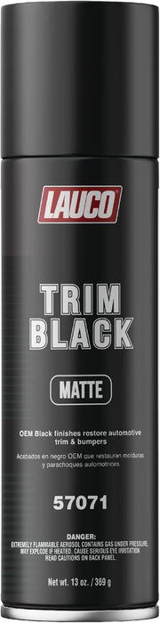 LAUCO Trim Black Matte 13 oz. Automotive Spray Paint Can with Gun - Black Car Spray Paint with Matte Finish - Designed for Plastic, Aluminum, Steel and Stainless Steel- 57071