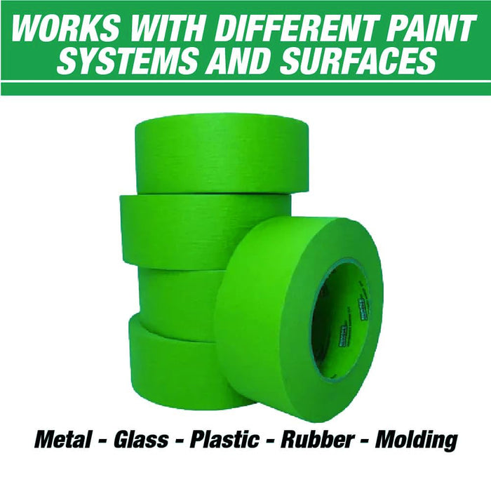 LAUCO DINOGREN High Performance Masking Tape for Car Paint, Heat & Water Resistant, Multi-Purpose Green (2 in (5 Rolls))