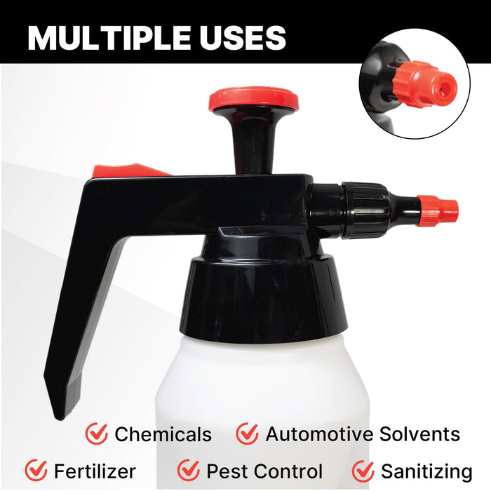 KOTA 1 L Adjustable Hand Pump Pressure Sprayer, Heavy-Duty Multipurpose Bottle for Automotive Solvents, Surface Prep & Car Detailing, Chemical-Resistant PE Construction, Adjustable Spray Pattern (5)