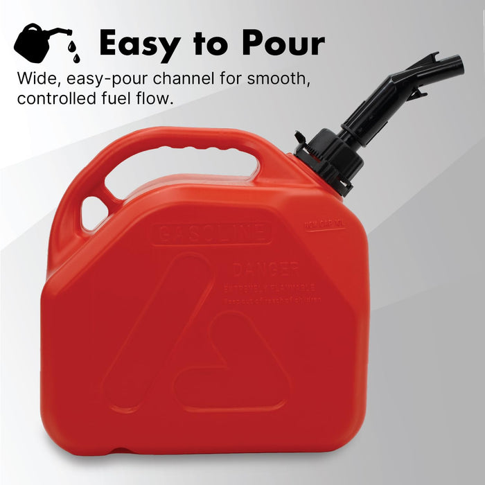 LAUCO Portable Fuel Tank, Gas Container, 3 Gallon Gas & Diesel Container with Transfer Hose and Nozzle, Mobile Fuel Storage for Boats, Docks, Farm, Shop & Garage 87256