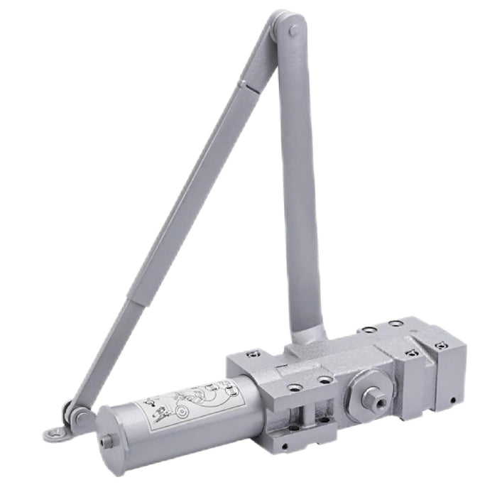 Heavy Duty Commercial Door Closer, Grade 1 Hydraulic Self Closing Door Closer, Adjustable Size 1-6, UL 10C Fire Rated, Standard Arm with Backcheck, Silver Finish, Doors up to 397 lbs