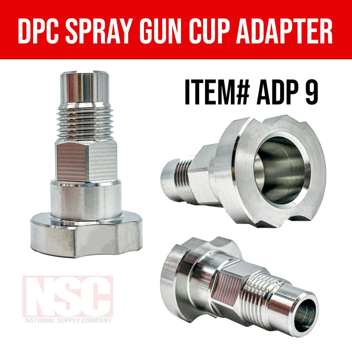 Spray Gun Paint System Stainless Steel Adapter (9) (Aftermarket) Compatible with 1.0 System Only and the Disposable Spray Gun Cup Liners and Lid System