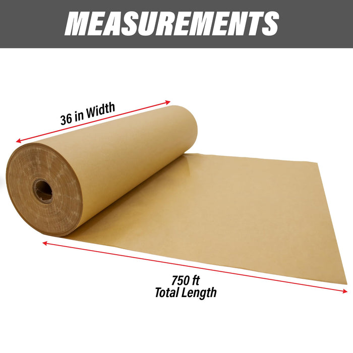 LAUCO Masking Paper Automotive Painters Multi-Purpose 36” x 9000” (750') - Cover Automotive Surface, Packing, Moving, Gift Wrapping, Postal, Shipping, Parcel, Wall Art, Bulletin Boards