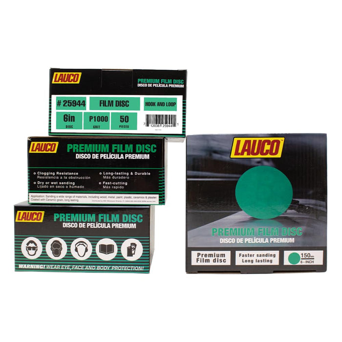 Premium 6" Hook and Loop Sanding Discs (Box of 50) - Hook and Loop Backing Discs for DA Orbital Sanders - Automotive Sanding Wood Furniture Finishing (GRIT-1000)