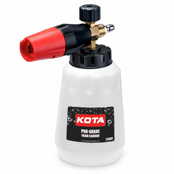 KOTA Pro-Grade Foam Cannon for Pressure Washer, 4000 PSI Snow Foam Lance with 1/4 Inch Quick Connect, 1.25mm Orifice, Solid Brass Core, Adjustable Thick Foam Cannon