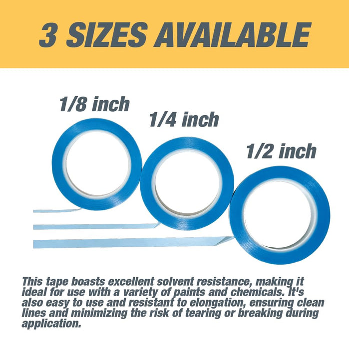 LAUCO Fine Line Automotive Pinstriping Masking Tape – 1/8 Inch Wide, Ultra-Flexible Tape for Curves & Detail (2 Pack, 36 Yard Roll)