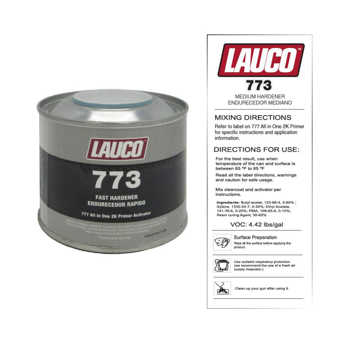 LAUCO All In One Direct To Metal 2K Urethane DTM Primer Surfacer Kit (Gray, 1 Liter) with Fast 8oz Activator – Direct to Metal High-Build Sealer & Filler (4:1 Ratio) 773