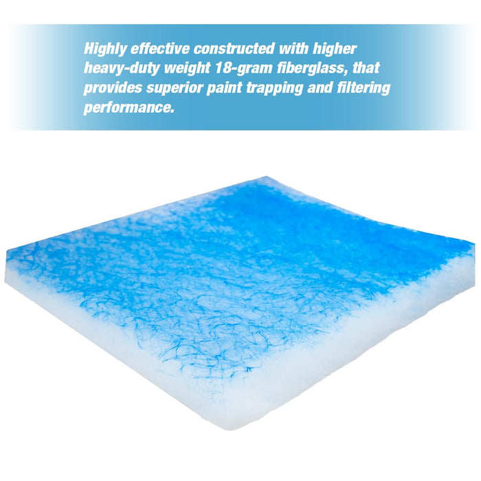 LAUCO Paint Spray Booth Exhaust Filter Pad 20" x 20" x 2", 18 Gram Fiberglass Paint Arrestors - Captures Traps Overspray Paint Particles in Auto Car Autobody Refinish Booths (50)- 26450