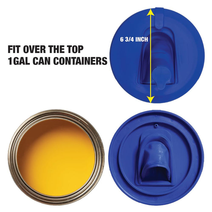 Paint Can Lid Cover and Pouring Spout for 1-Gallon Containers, 2 Pack - Secure Seal with Built-in Spout to Pour Paint Easy, Prevents Messes, Spills, Drips, Splatter - Paint Storage Lid