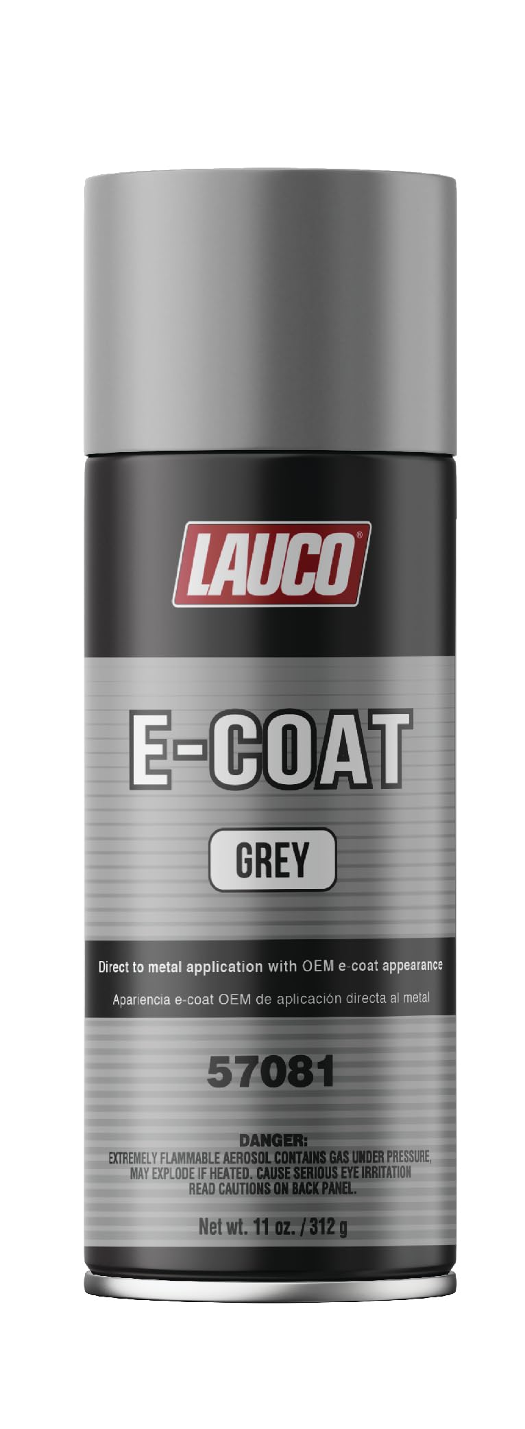 LAUCO E-Coat Gray 11 Oz Aerosol Spray Can – Direct-to-Metal Automotive Paint for Rust Protection, OEM Finish, and Surface Priming (57081)