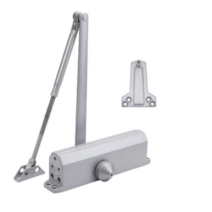 Commercial Door Closer, Grade 1 Hydraulic Self Closing Door Closer, Adjustable Size 2-5, UL 10C Fire Rated, Standard Arm with Backcheck, Die Cast Aluminum Body, Doors up to 330 lbs