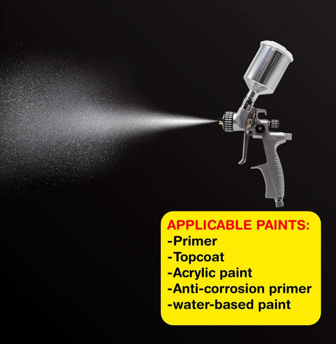 LAUCO KOTA HVLP Mini Spray Gun – 1.0 mm Nozzle, Compact Aluminum Paint Sprayer for Spot Repair, Automotive Refinishing, Carpentry, and Decorative Painting 41919