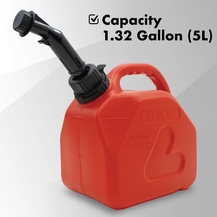LAUCO Portable Fuel Tank, Gas Container, 1.5 Gallon Gas & Diesel Container with Transfer Hose and Nozzle, Mobile Fuel Storage for Boats, Docks, Farm, Shop & Garage 87252