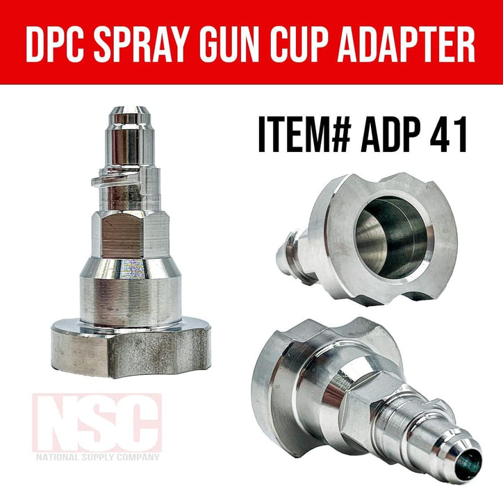 LAUCO Spray Gun Paint System Stainless Steel Adapter for DPC Disposable Cup Liners and Lid System, Professional Paint Application - Adapter41-16137