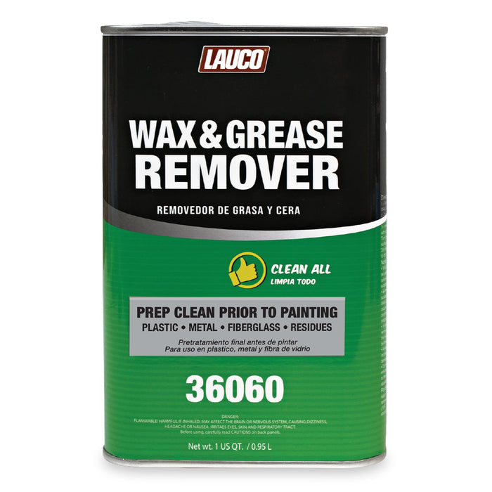 LAUCO Wax and Grease Remover Multi-Surface Paint Prep Cleaner for Auto Body (36060), Garage | Works On Plastic, Metal, Fiberglass Powerful Solvent Degreaser (Quart)