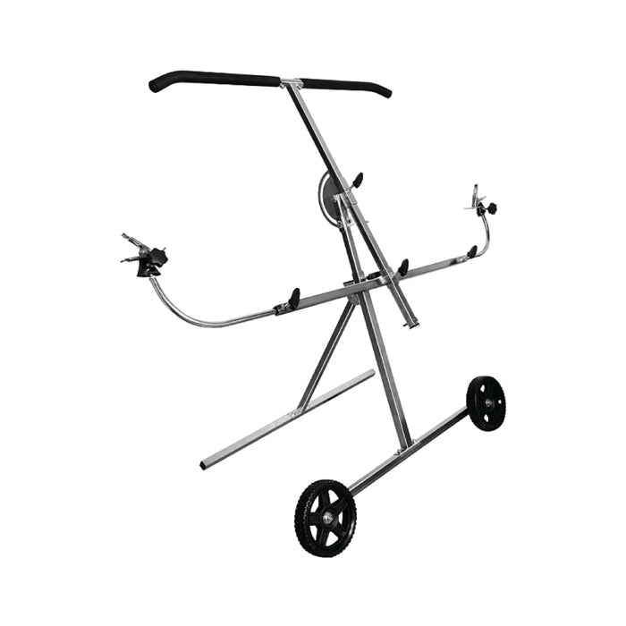 LAUCO Universal Panel and Bumper Stand – Adjustable Car Painting & Repair Stand with Rotating Frame, Foldable 2-Wheel Design, 220 lbs Load Capacity, Galvanized Steel Construction for Auto Body Work 36098