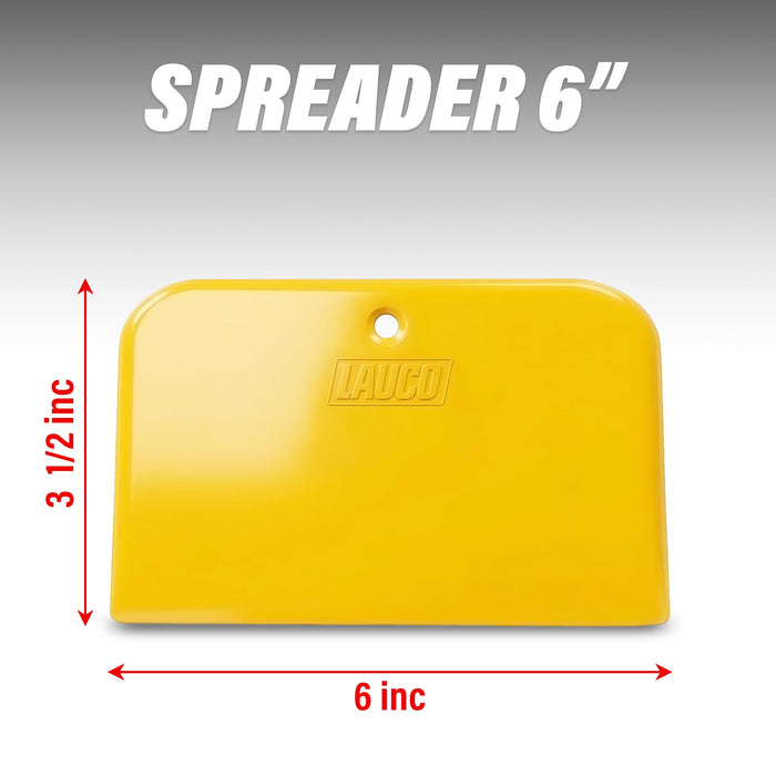 LAUCO Auto Body Filler Yellow Spreaders (Pack of 50) - Size 6" Reusable Plastic Spreader for Automotive Fillers, Putties, Glazes, Caulks and Paint - Easy Application