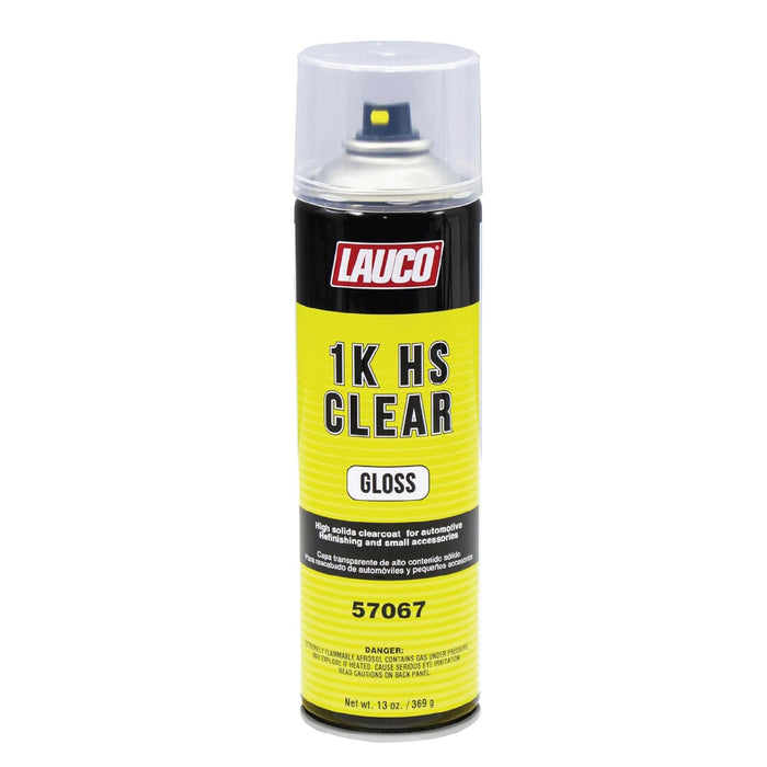 LAUCO 1K HS Gloss Clear 13 oz. Automotive Aerosol Spray Paint Can - Acrylic Clear Coat Perfect for Protecting Refinish Color on Small Accessories (1) 57067