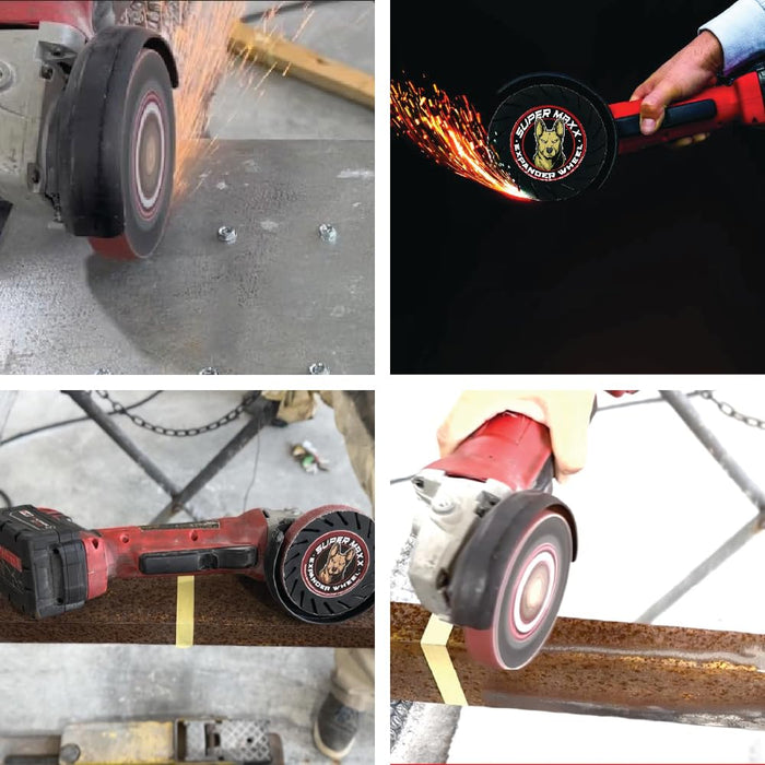 LAUCO Super Maxx Expander Wheel Expander Wheel Kit Compatible with Angle Grinder 4.5in, 5X Faster Grinding, Kit Includes 1 GRIT 80 Sanding Belt