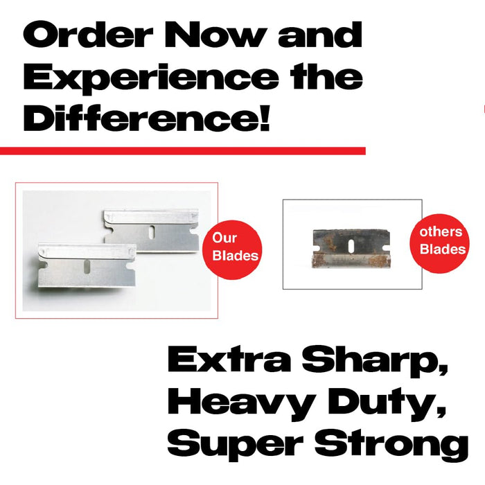 Single Edge Razor Blades (100 Pack) – Heavy Duty Scraper Blade Refills for Paint, Labels, Stickers, Decals & Adhesive Removal on Glass, Metal, and Tile 57025