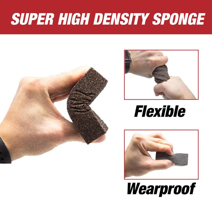 10 Pack Sanding Sponge, Washable and Reusable Sandpaper Block, Coarse/Medium/Fine/Superfine in 60/80/100/120/180/220 Grit; for Wood, Drywall, Metal, Plaster. 57026