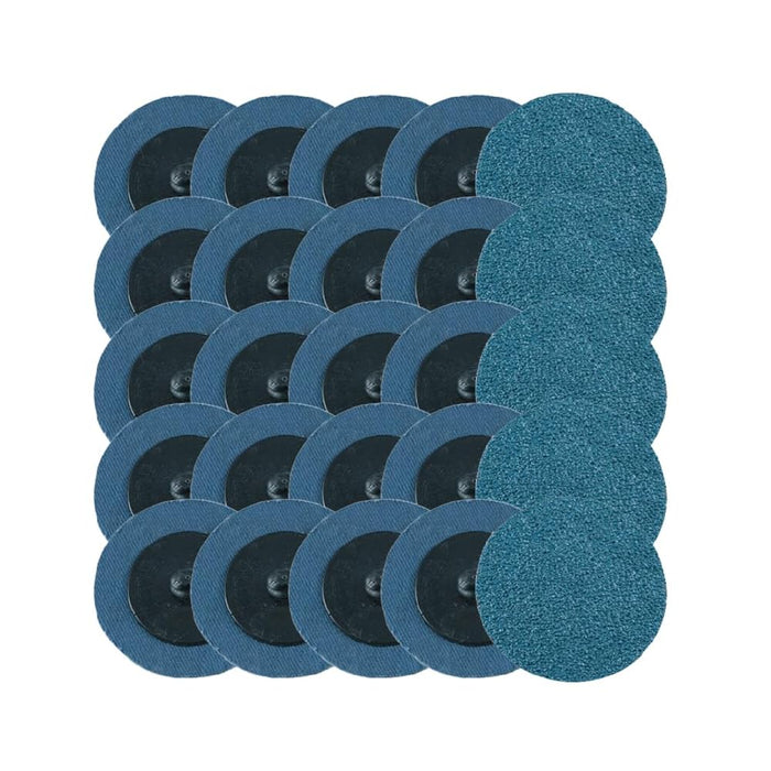 Lauco 2" Quick-Change Zirconia Sanding Discs 25 PCS per Box - Surface Conditioning Disc, Air Grinder Disc for Die Grinder Surface Prep Strip Grind Polish Finish Burr Rust Paint Removal (GRIT-50)