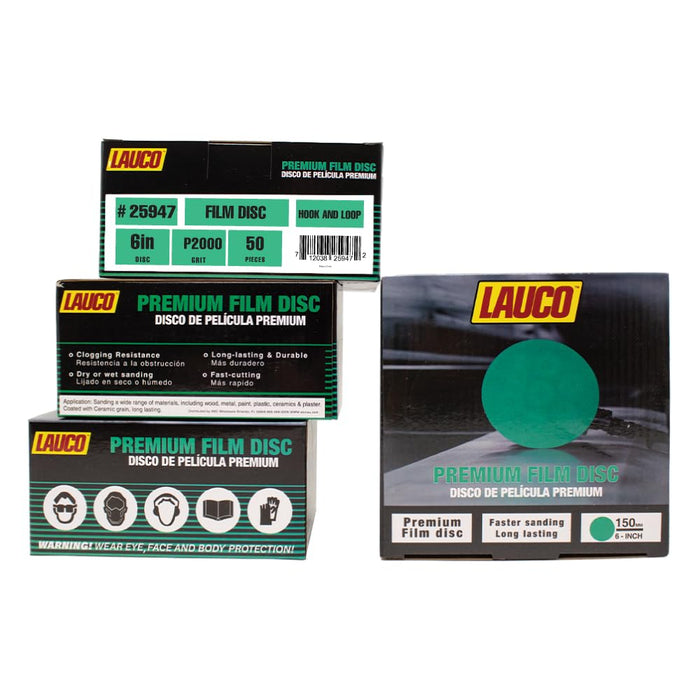 Premium 6" Hook and Loop Sanding Discs (Box of 50) - Hook and Loop Backing Discs for DA Orbital Sanders - Automotive Sanding Wood Furniture Finishing (GRIT-2000)