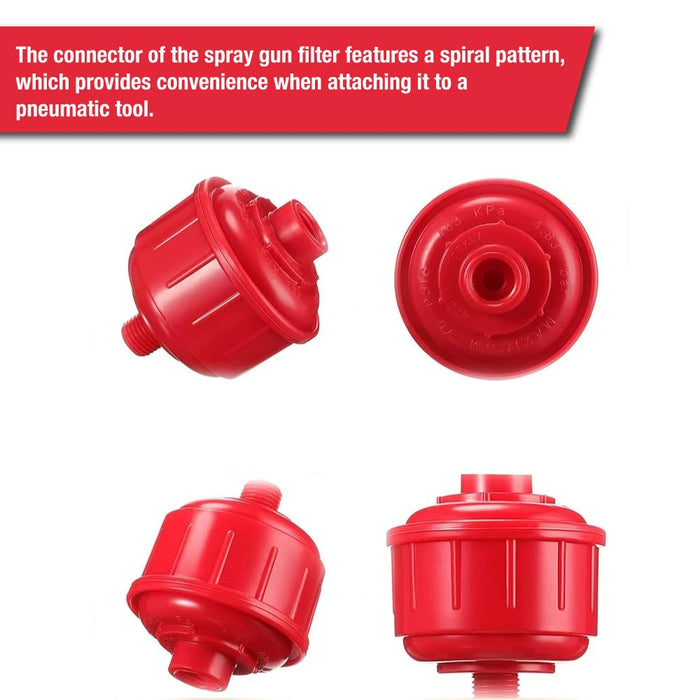 LAUCO Pack of 15 Disposable Mini Air Water Trap Spray Gun Filters with Standard 1/4" Threads - Effectively Removes Moisture Before it Reaches Spray Guns and Air Tools 9040
