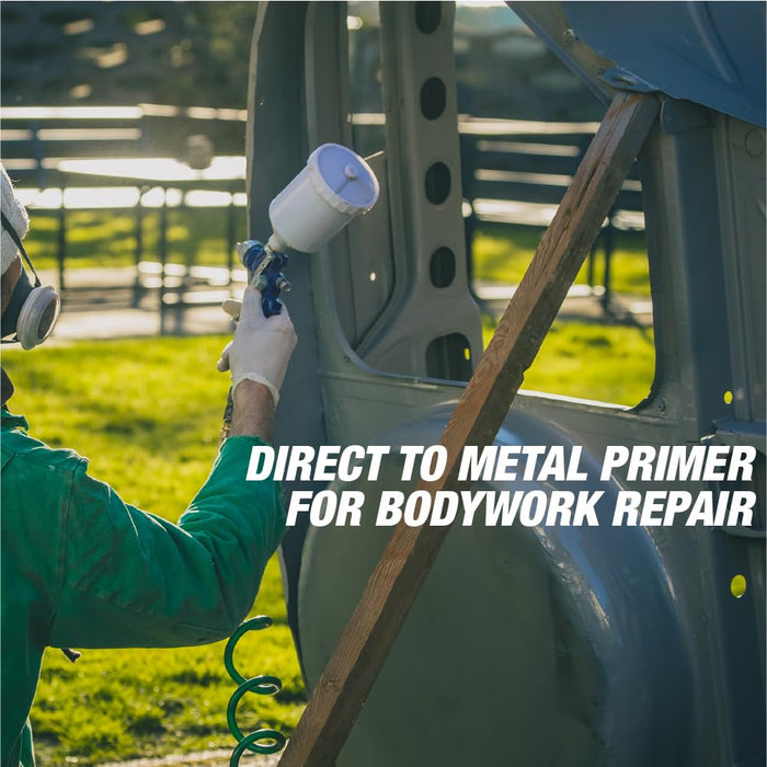 LAUCO All In One Direct To Metal 2K Urethane DTM Primer Surfacer Kit (Gray, 1 Liter) with Fast 8oz Activator – Direct to Metal High-Build Sealer & Filler (4:1 Ratio) 773