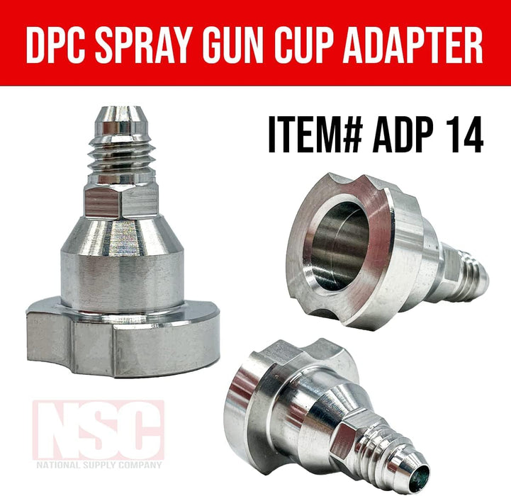 LAUCO Spray Gun Paint System Stainless Steel Adapter (14) (Aftermarket) Compatible with 1.0 System Only and The Disposable Spray Gun Cup Liners and Lid System