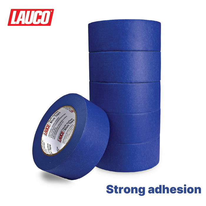 LAUCO Multi-Surface Blue Painter’s Masking Tape, Medium Adhesion, UV-Resistant, Clean Removal, 1.88 in x 60 yds (48mm x 55m) Rolls, Ideal for Indoor & Outdoor Painting, Trim, Walls, 5 Rolls
