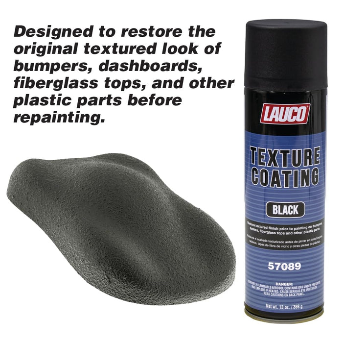 LAUCO Texture Coating Black 13oz Aerosol Spray Can - Pack of 4 - For Automotive and Industrial Use 57089