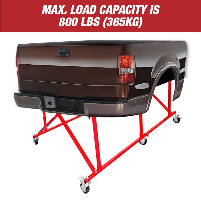 Folding Pick Up Bed Dolly - Easily Fold Large Auto Body Bed Cart that Holds up to 800 lbs, Pickup Dolly, Truck Bed Lifter, Automotive Body Cart, Pick Up Bed Stand, Truck Lift 01682
