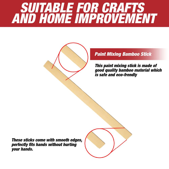 Craft and Paint Sticks - 12" Inch Premium Bamboo Stirrers/Paddles Bamboo Crafts - Epoxy Resin Paint Mixing Sticks/Paddles (Pack of 100)