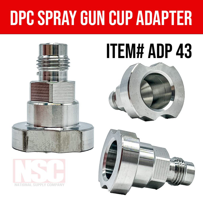 Spray Gun Paint System Stainless Steel Adapter (43) 16139 (Aftermarket) Compatible with 1.0 System Only and the Disposable Spray Gun Cup Liners and Lid System