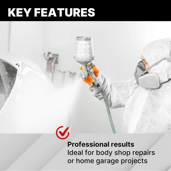 LAUCO 1K Basecoat Frosted White – White Automotive Paint – Factory Color Match – 1 Gallon – Spray Gun Ready – Mixing Ratio 1:1 – Car Repaint Base Coat 87288