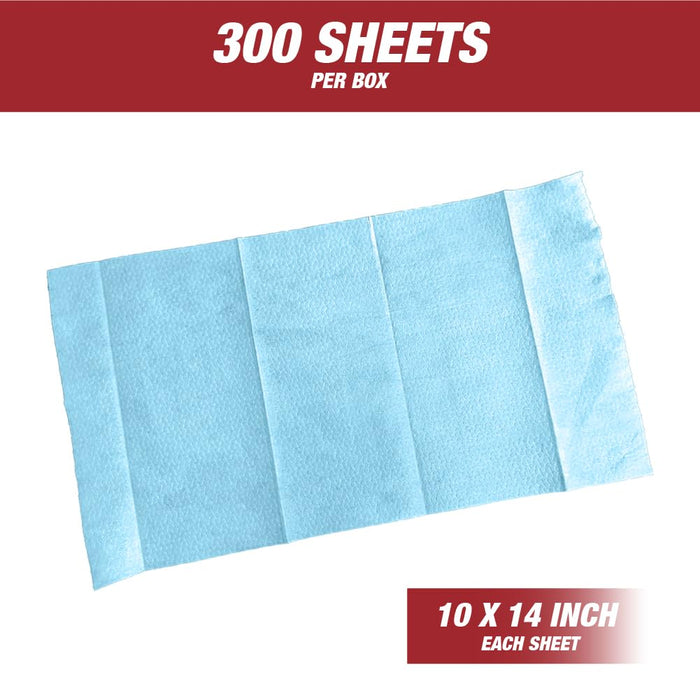 Prep Wipe Premium Lint-Free Wipes (4 Boxes / 1200 Sheets) | Polypropylene Heavy Duty Shop Cloths | Solvent & Oil Absorbent Towels | 10" x 14" 26028