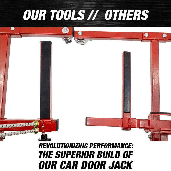LAUCO Car Door Installer and Remover Jack Lift Hoist, Heavy Duty Car Door Jack, Floor Jack, Trolley Service Lift Floor Jack with 4 Steel Swivel Castors Hoist Jack Stand Dolly Red- [7756]