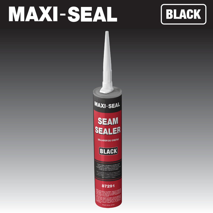 LAUCO Maxi -Seal Polyurethane Seam Sealer Automotive - Black, 10.5oz Tube Durable & Flexible Body Filler - Seam & Joint Compound for Bare/Painted Surfaces - Brushable to Duplicate O.E.M (1 Pack)