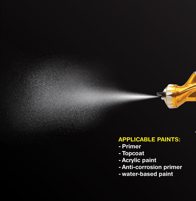 KOTA Gold Edition HVLP Spray Gun 1.4 mm with Paint Cup – Professional High Transfer Efficiency Spray Gun for Automotive and Industrial Finishing GT30014