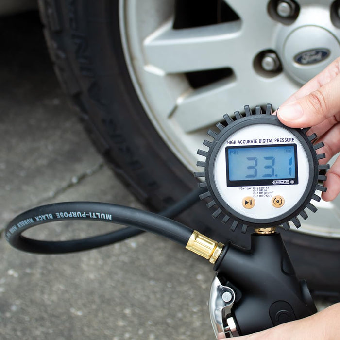 Digital Tire Pressure Gauge for Tire Inflator with Pressure Gauge 250PSI,Quick Connect Coupler for Air Compressor, Highly Accurate, Pressure Gauge with Deflator