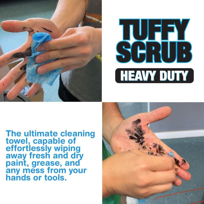 LAUCO Tuffy Scrub Cleaning Wipes – 90 Count (10" x 12") – Heavy Duty & Multi-Purpose Hand and Surface Towels for Industrial, Shop, Auto & Home Use (2 Pack, Heavy-Duty) 57029