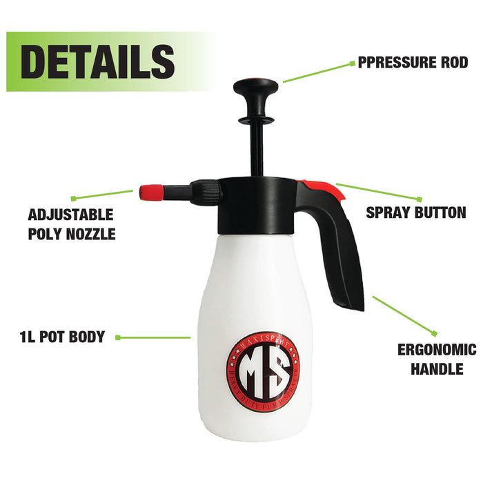 Maxi-Spray Pressure Sprayer Pump Bottle Perfect for Gardening, Fertilizing, Cleaning & General Use Spraying & Car Detailing 1L (6 Pack) 39115