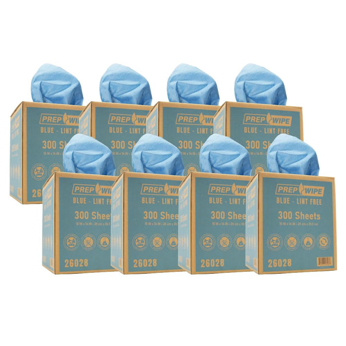 PrepWipe Heavy Duty Cleaning Towels, Lint Free Industrial Paper Towels, Disposable Pack of 300 Sheets 10"x14" (8 Boxes) 26028
